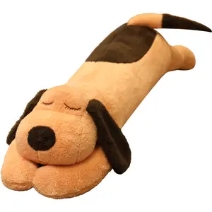 슈퍼 소프트 롱 플러시 동물 개 박제 잠자는 동반자 만화 베개 봉제 개 장난감 양저우