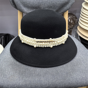 <span class=keywords><strong>Chapeau</strong></span> en feutre de <span class=keywords><strong>laine</strong></span> respirant pour <span class=keywords><strong>femme</strong></span> J105, élégant <span class=keywords><strong>chapeau</strong></span> melon et design rond vintage, décontracté, polyvalent, pour les sorties et les fêtes - Product Image 4