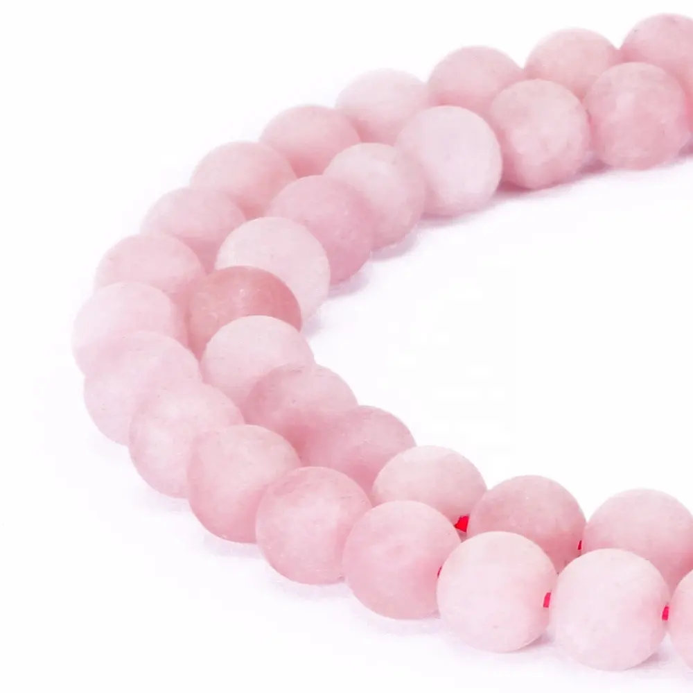 Vente chaude mat rond Rose Quartz pierres précieuses perles en vrac quartz rose quartz rose 4/6/8/10/12mm