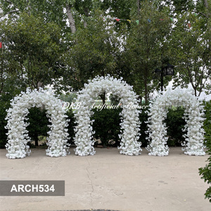 Arco de flores artificiales para decoración de bodas, simulación de arco en forma de U, arco de flores blancas, arreglos florales para bodas - Product Image 2