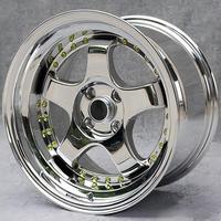 Rines Forjados Clásicos de 5 Radios en Cromo Dorado de 15-19 Pulgadas 4x100 4x108 con Borde Profundo Nuevos de 25 mm para BRZ Golf WRX