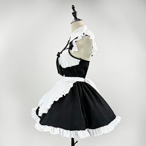 Lolita Maid Dress Black White Tie Apron Cosplay Costume Performance Wear for Women - Product Image 3