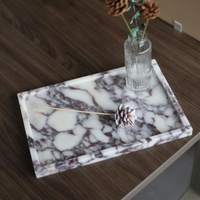 Luxe Poli Calacatta Marbre Plateau De Service Rectangle Naturel Étanche Marbre Décoratif Alimentaire Fruits Bijoux Plateau Villa
