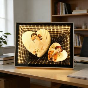 Marco de Fotos con Luz LED de Lujo, Marco de Fotos Mágico 3D con Espejo LED para Sublimación, para Decoración del Hogar y Bodas - Product Image 1