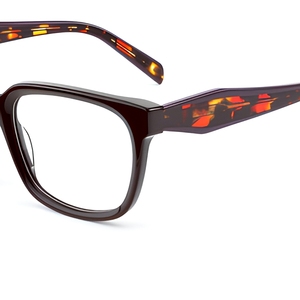 Montature per Occhiali in Acetato Tartarugato, Forma Quadrata, Montatura Completa, Unisex per Uso Quotidiano - Product Image 4
