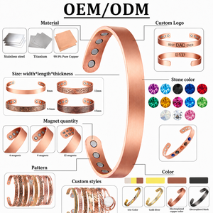 Bracciali Magnetici alla Moda Multicolore in Rame Puro 99,99% per Artrite, Bracciali Magnetici Intrecciati Personalizzati Regolabili - Product Image 5
