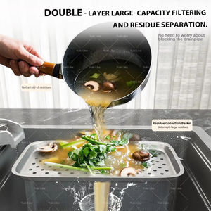 2025 nouvel <span class=keywords><strong>évier</strong></span> de cuisine 80x48cm argent brossé 304 acier inoxydable grand <span class=keywords><strong>évier</strong></span> unique avec drain de plateau de laitier pour cuisine domestique - Product Image 4