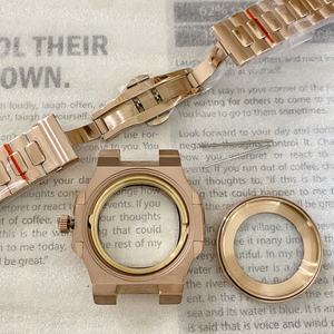 Caja y correa de acero inoxidable en oro rosa 5711 Mod, con esfera y cuerda manual, aptas para el movimiento NH35/36 - Product Image 3