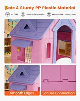 Ensemble Maisonnette pour Enfants Jeux d'Intérieur Extérieur en Plastique avec Jeu de Basketball et Panier Maison de Jeu pour Tout-Petits pour Jardin
