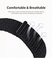 Bracelet en nylon avec fermeture auto-agrippante pour le sport et le quotidien, vente en gros, compatible avec Samsung Galaxy Watch 5 6 7