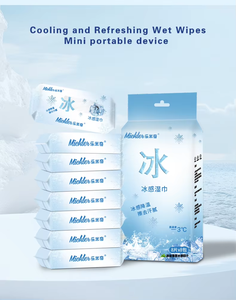 Lot de 8 lingettes corporelles rafraîchissantes ultra-rapides sans alcool, parfum menthe, en polyester, emballées individuellement, 8 sachets/paquet, pour la vente en gros - Product Image 2