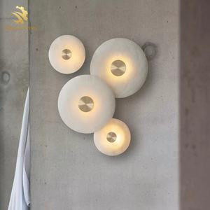 Lampu dinding dekoratif Nordic lampu tempat lilin batu koridor kamar tidur samping tempat tidur marmer ruang tamu lampu dinding LED - Product Image 4