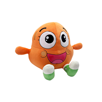Ensemble de jouets en peluche ronds orange de style dessin animé, figurines en peluche à achat immédiat pour la vente en gros aux chaînes de magasins de proximité