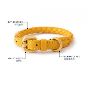 도매 개인 금속 버클 꼰 로프 및 가죽 개 목걸이 - Product Image 3