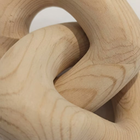 Décoration en bois sculptée à la main à 2 maillons, sculpture esthétique en bois naturel entrelacé pour table basse, étagère, maison de campagne, style bohème