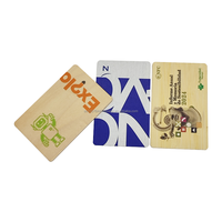 Impression UV bois NFC carte à puce 13.56mhz carte de visite carte-cadeau puce personnalisée NFC en bois programmable HF RFID étiquette passive