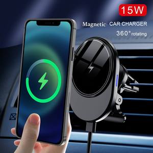 Gadgets Lectroniques <span class=keywords><strong>Les</strong></span> Plus Vente Strong Magnetic Custom Logo 360 Rotation 15W Quick Charger Type C Car Wireless Charger Pad - Product Image 2