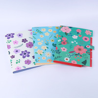 Dompet Akordion 5 Kantong Ukuran A4 Portabel untuk Kwitansi, Sekolah, Kantor, Motif Bunga, Penyelenggara Dokumen Penting, Folder File Ekspansi