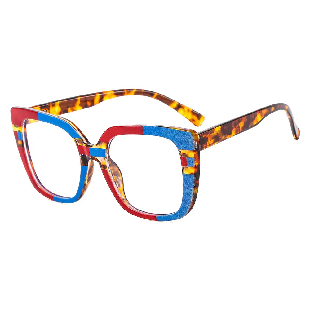 2024 vendita calda occhiali quadrati di grandi dimensioni Logo personalizzato Computer di lusso donne Anti luce blu occhiali