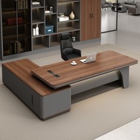 Bureau de direction de luxe moderne, grand bureau de président, mobilier simple, table de direction, combinaison chaise