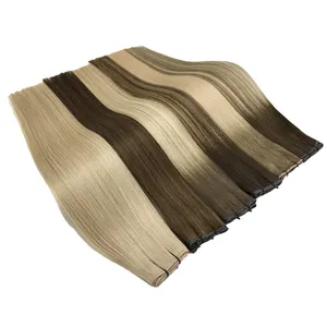 2024 New Arrival Double Drawn Virgin Cuticle Genius Tape Weft Hair Seamless Pu Hole Weft Human Hair Extension