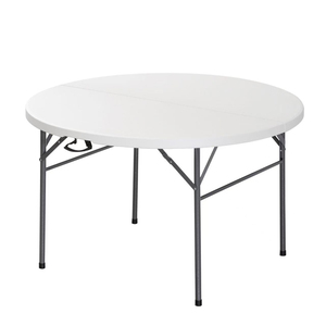 Tables rondes pliantes en plastique blanches pour événements, banquets, réceptions et mariages en plein air, 4 pieds, <span class=keywords><strong>6</strong></span> <span class=keywords><strong>personnes</strong></span>, vente en gros - Product Image 4