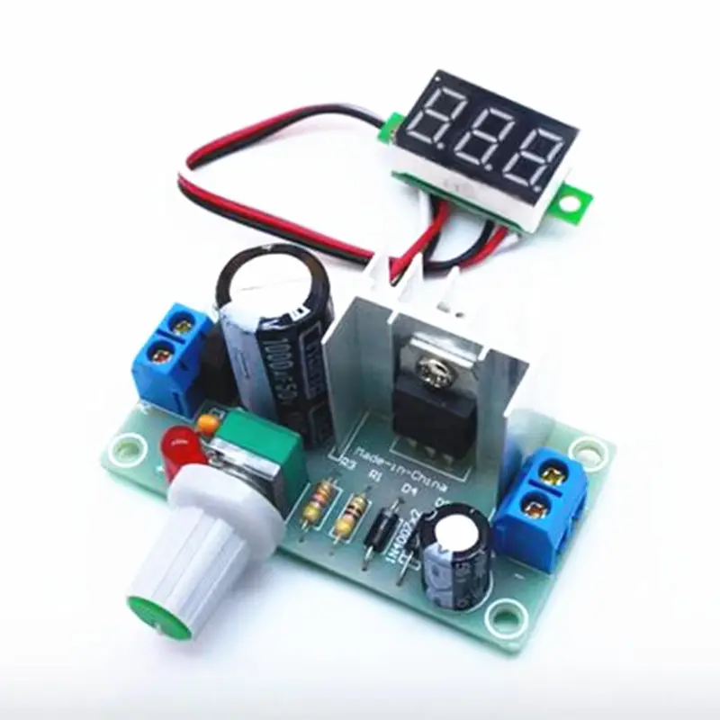 LM317 AC-DC DC-DC 6V-32V ถึง 1.5-32V ปรับแรงดันไฟฟ้าโมดูล + โวลต์มิเตอร์วงจรเรียงกระแสกรอง