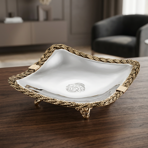 Elegante Bandeja Cuadrada para Servir con Borde Trenzado y Acabado Pulido para Uso Residencial - Product Image 6