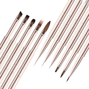 <span class=keywords><strong>Kit</strong></span> de <span class=keywords><strong>pinceaux</strong></span> à ongles Kolinsky en nylon avec manche métallique doré, stylo gel ovale, marque privée, extra fin, pour nail art et <span class=keywords><strong>peinture</strong></span> <span class=keywords><strong>acrylique</strong></span> 3D - Product Image 2