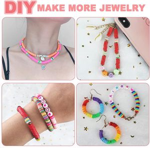 세련된 DIY 폴리머 클레이 비드 세트-세련된 팔찌를위한 알파벳 비즈 및 다채로운 조각 - Product Image 3