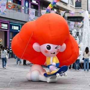 Decoración Publicitaria Personalizada para Exteriores, Inflable, Linda Chica de Dibujos Animados, Personaje de Película Gigante Inflable, Mascota - Product Image 1
