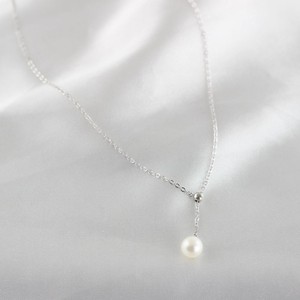 Collier en argent S925 en forme de Y avec pendentif en perle d'eau douce ronde de 8-9 mm sans défaut et chaîne réglable, port multiple - Product Image 4