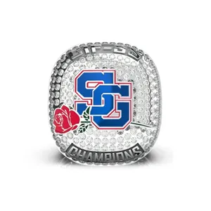 2022 Bague de championnat CIF Cardinal Gibbons Médaille d'État de football pour hommes Technique de coulée en métal San Gabriel - Product Image 1