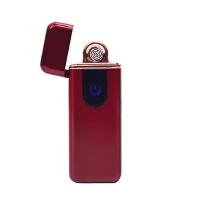 Briquet de chargement Usb Ultra fin avec empreinte digitale, briquet électrique personnalisé sans flamme pour Cigarette et cigare