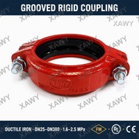 Système de protection incendie, raccordement rigide rainuré en fonte ductile DN25 DN300 300 PSI pour tuyauterie de lutte contre l'incendie, vente en gros
