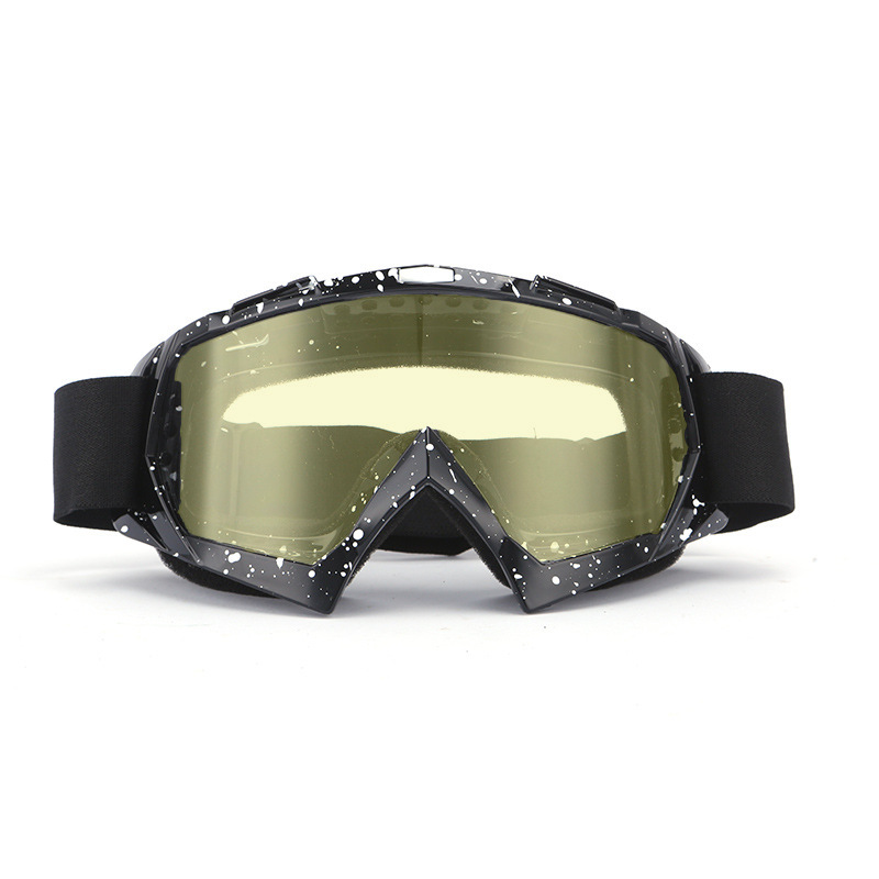 Lentes amarillas de punto blanco spray de marco negro Cx-205