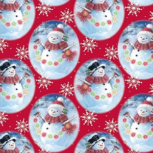 Merry Christmas Snowman Snowflake <b>Pattern</b> Red Metallized Virgin Gift Wrap <b>Paper</b> Roll Double Side Recyclable Digital Printing - Product Image 6
