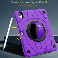 Casing Tablet Anti-Shock Premium PC Silikon dengan Stand Putar dan Tempat Pensil untuk Anak-Anak dan Pelajar untuk iPad 10th 2022