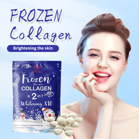 Capsules de collagène congelé à base de plantes et de vitamine C en gros, blanchiment de la peau, 2 en 1, poudre de collagène anti-âge, bonbons gélifiés, dosage