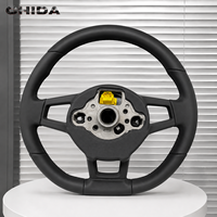 Volant en cuir noir avec surpiqûres pour Volkswagen Jetta Golf 4 5 6 7 R MK4 MK5 MK6 MK7 MK7.5 GTI Polo Passat CC