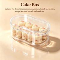 Boîte à gâteau en plastique transparent recyclable WEISHENG PS, boîte à biscuits de qualité alimentaire, emballage ovale personnalisé pour chocolat et sucre