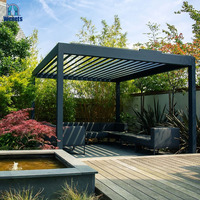 Gazebo électrique d'extérieur en aluminium étanche avec capteur et lumières LED