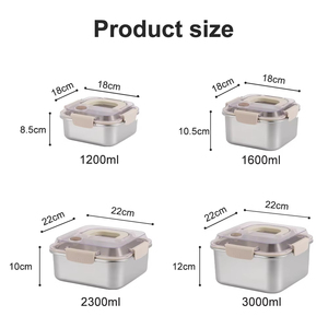 Wholesale Kitchen Food Storage Container Set Stainless Steel Reusable Airtight <b>Lid</b> Fruit <b>Bin</b> Metal Plastic <b>Bins</b> & Boxes - Product Image 6