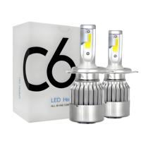 Phares et feux antibrouillard de voiture LED COB Falconsight C6 6000K 8000LM 2027 pour H1/H3/H4/H7/H11/9004-9008, ajustement universel