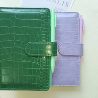 Carnet de budget A5/A6 en PU effet crocodile avec fermeture éclair et 6 anneaux, personnalisable avec logo, pour la gestion des finances – Vente en gros