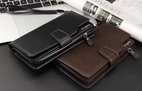 Dompet kulit fesyen untuk pria, dompet genggam bisnis fesyen sederhana, dompet kulit desainer pria