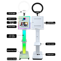 Machine Photobooth iPad à Installation Rapide avec Support d'Imprimante, Appareil Photo Numérique, Photobooth Selfie, Boîte à Lumière LED, Support pour Photobooth de Mariage