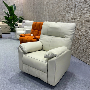 Sillón reclinable eléctrico de alta calidad para el hogar, de cuero, con función de masaje y calefacción, para personas mayores, color marrón, tipo sillón de masaje para salón. - Product Image 5