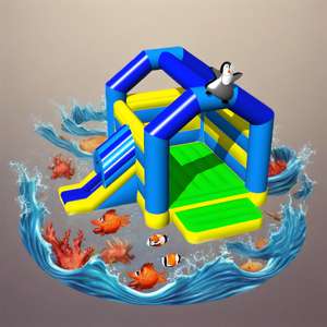 Offre Spéciale gonflable dessin animé pingouin Boucner avec toboggan enfants maison de saut gonflable <span class=keywords><strong>pour</strong></span> la <span class=keywords><strong>location</strong></span> - Product Image 1