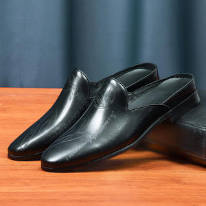 2025 new designer shoes trendy leather men's Shoes leather front-up heel-less leather half-sandals Breathable casual Shoes - Product Image 2